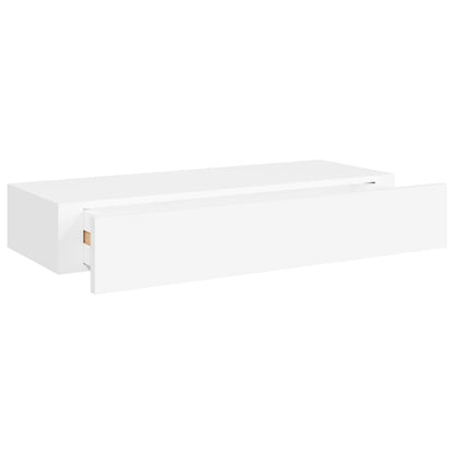 Wandschappen 2 st met lade 60x23,5x10 cm MDF wit