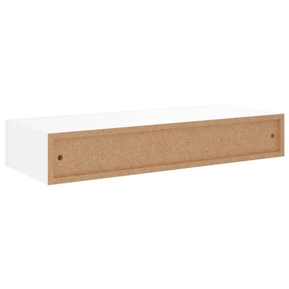 Wandschappen 2 st met lade 60x23,5x10 cm MDF wit