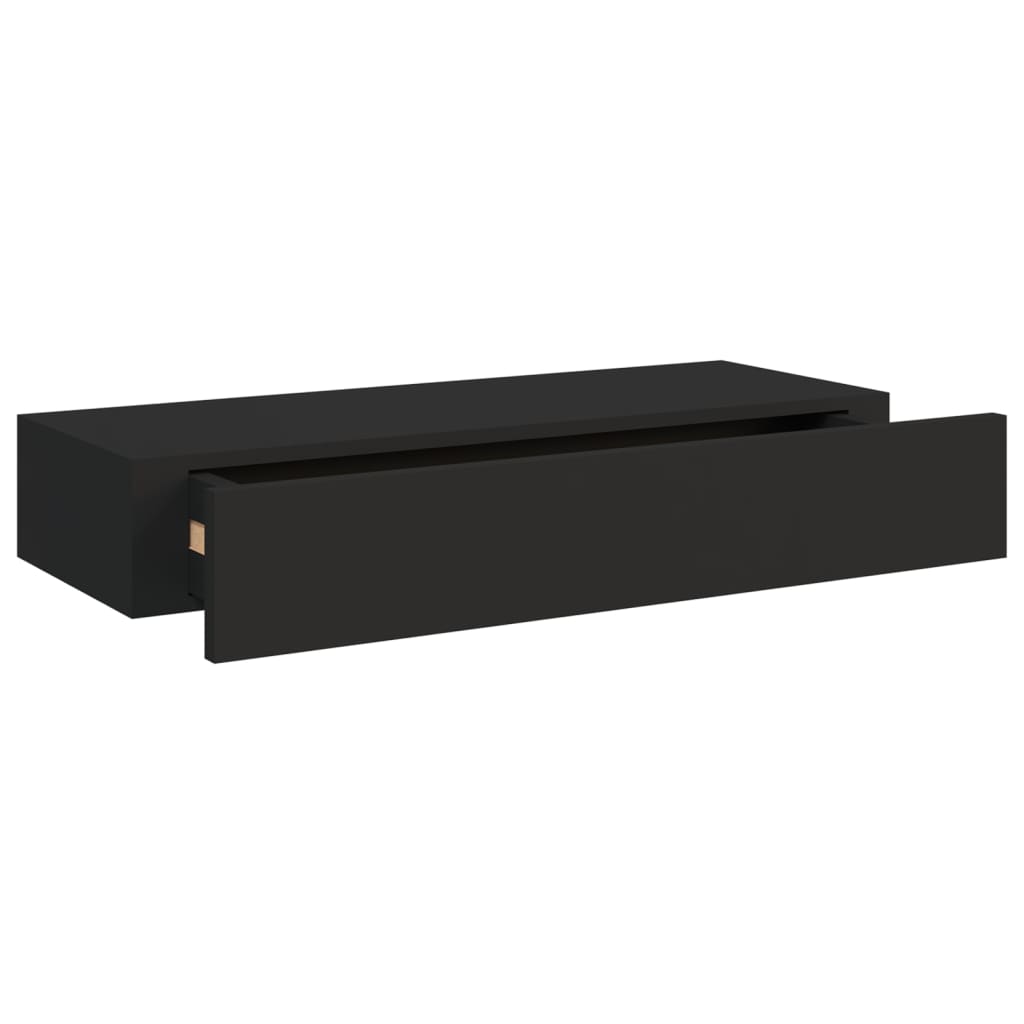 Wandschap met lade 60x23,5x10 cm MDF zwart