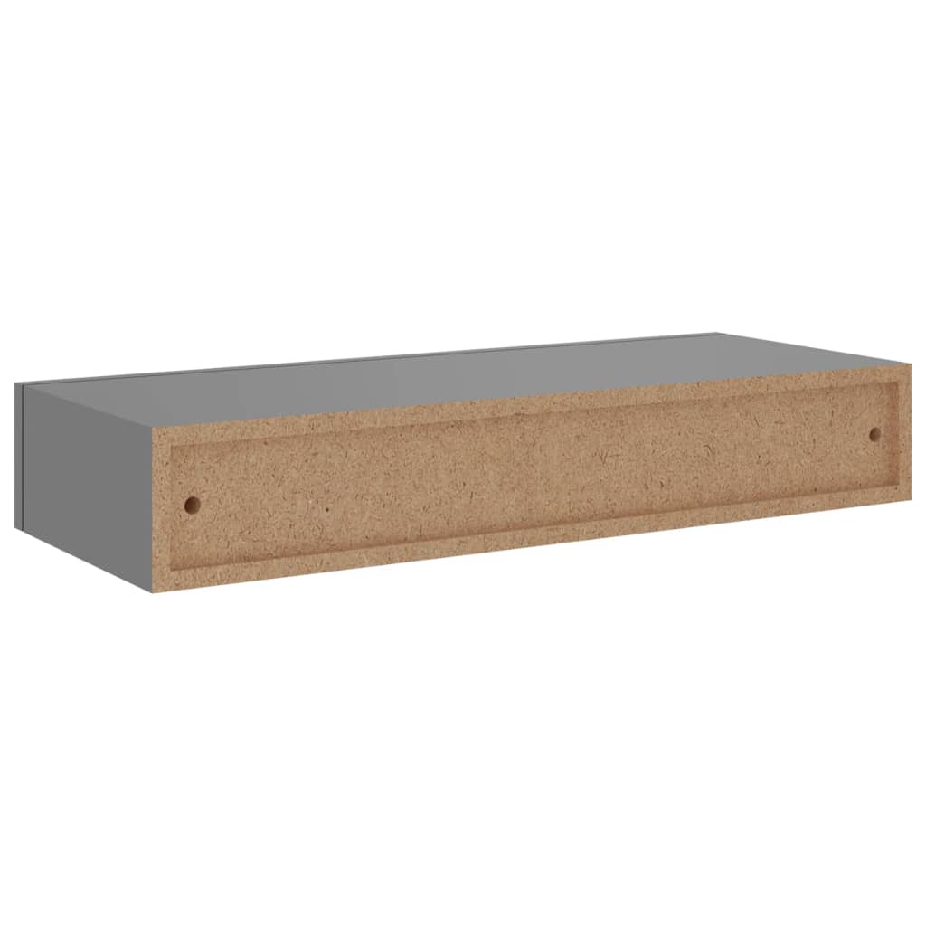 Wandschap met lade 60x23,5x10 cm MDF grijs