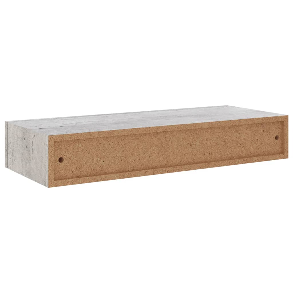 Wandschap met lade 60x23,5x10 cm MDF betongrijs