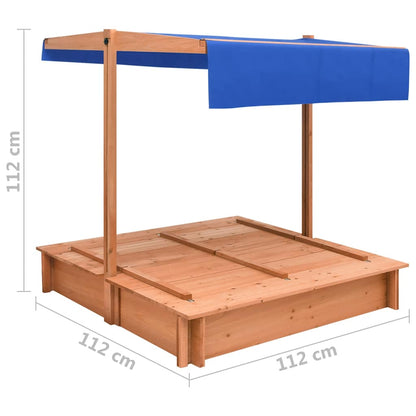 Zandbak met dak 112x112x112 cm vurenhout