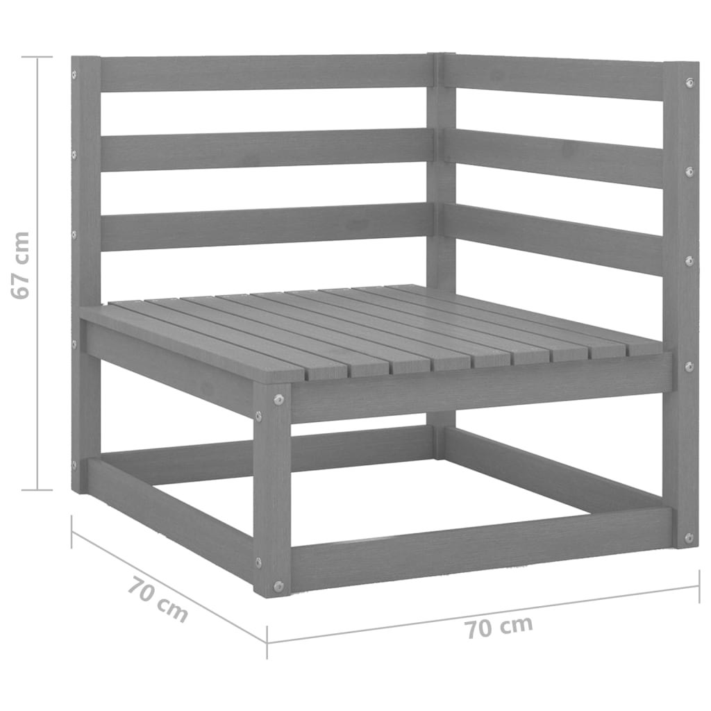 Tuinbank 2-zits massief grenenhout grijs