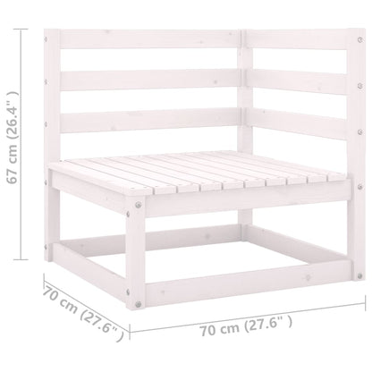 10-delige Loungeset met kussens massief grenenhout wit