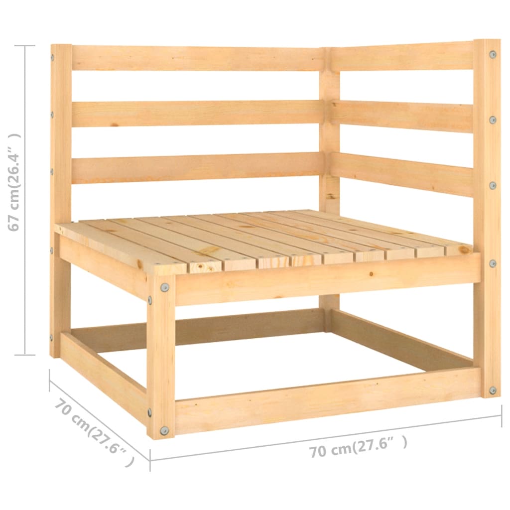 10-delige Loungeset met kussens massief grenenhout