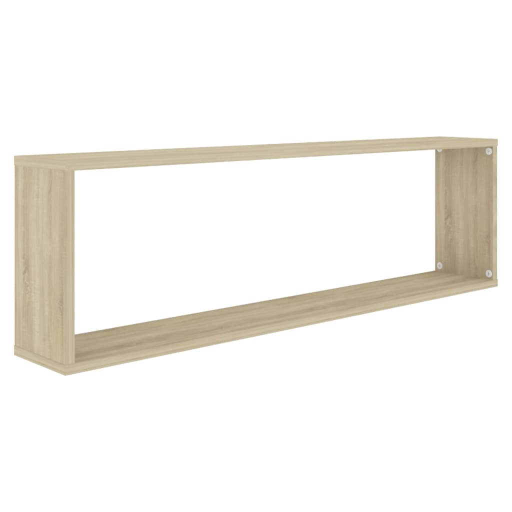 Wandschappen kubus 4 st 100x15x30 cm bewerkt hout sonoma eiken