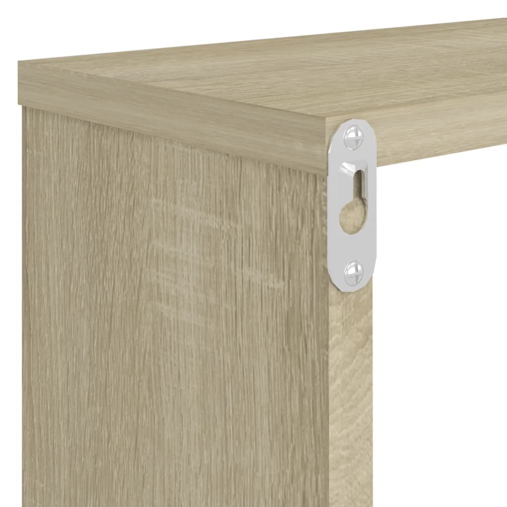 Wandschappen kubus 4 st 80x15x26,5 cm bewerkt hout sonoma eiken