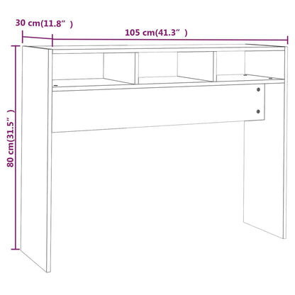 Wandtafel 105x30x80 cm bewerkt hout wit