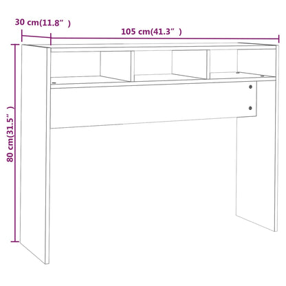 Wandtafel 105x30x80 cm bewerkt hout zwart