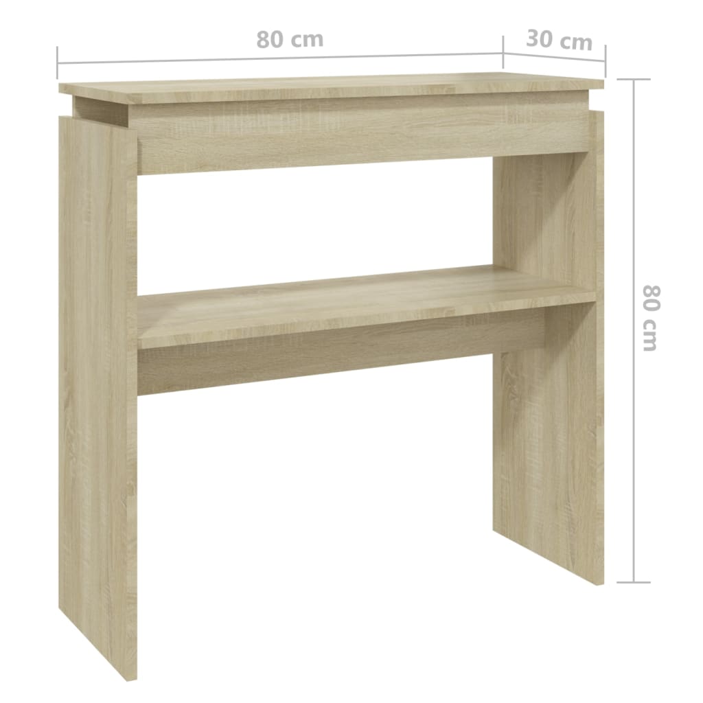 Wandtafel 80x30x80 cm bewerkt hout sonoma eikenkleurig