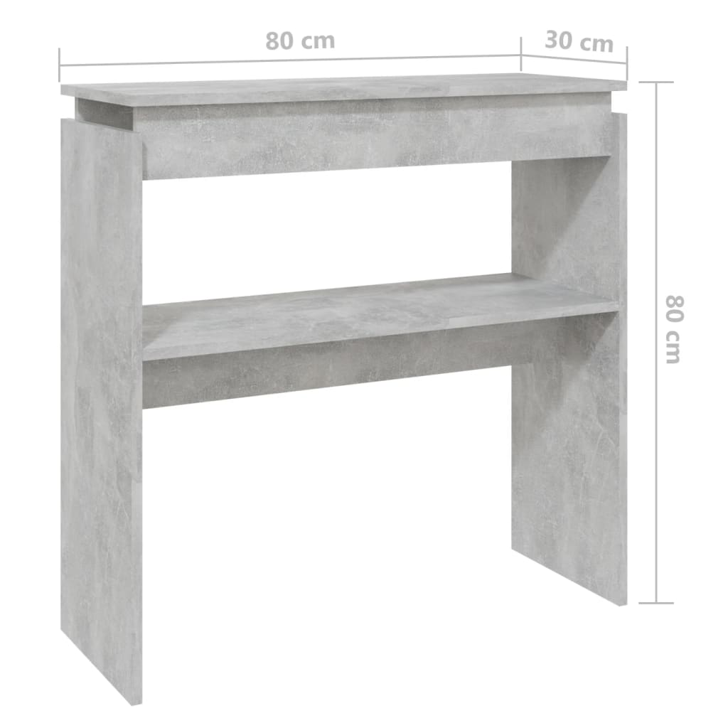 Wandtafel 80x30x80 cm bewerkt hout betongrijs