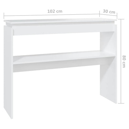 Wandtafel 102x30x80 cm bewerkt hout wit