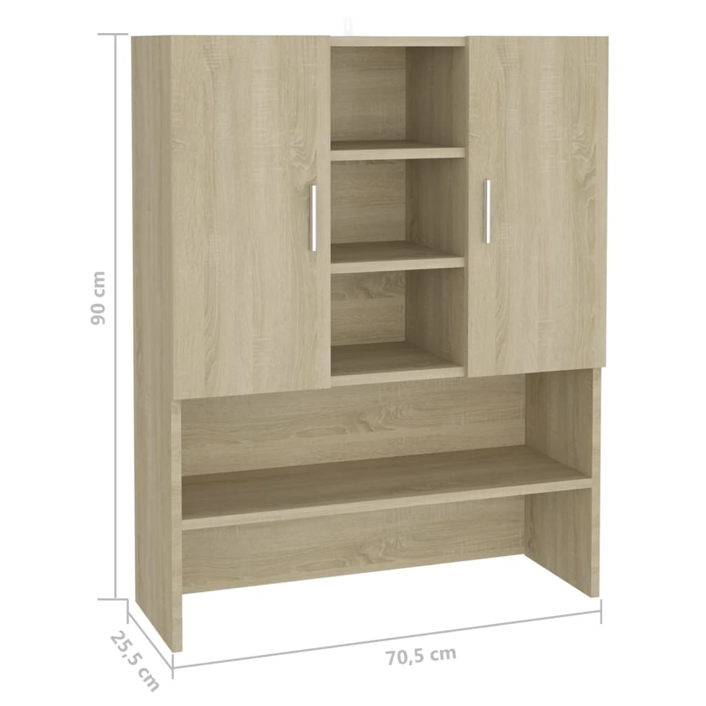 Wasmachinekast 70,5x25,5x90 cm sonoma eikenkleurig