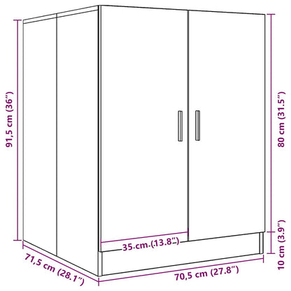 Wasmachinekast 71x71,5x91,5 cm zwart