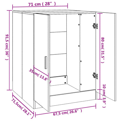 Wasmachinekast 71x71,5x91,5 cm betongrijs