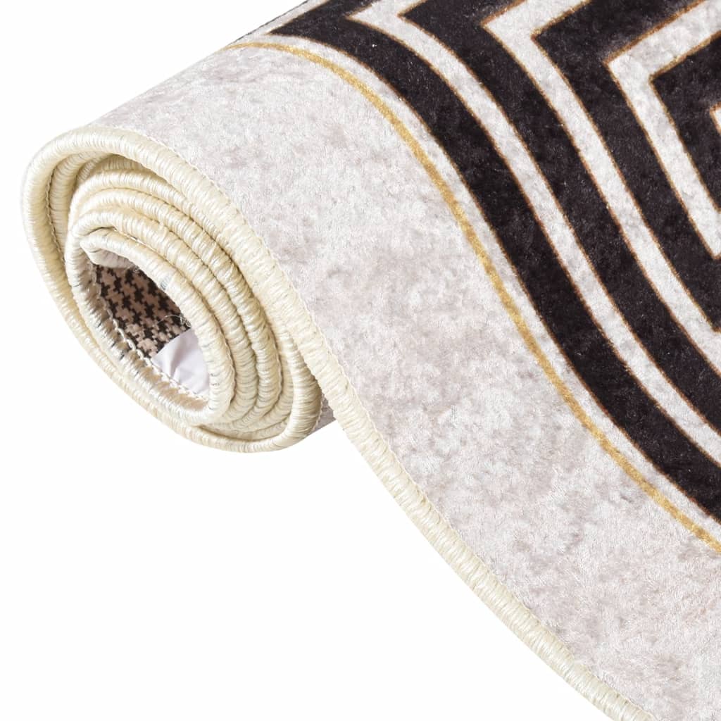 Vloerkleed wasbaar anti-slip 80x300 cm lichtbeige