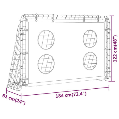 Voetbaldoeltrainingsdoel 184x61x122 cm staal