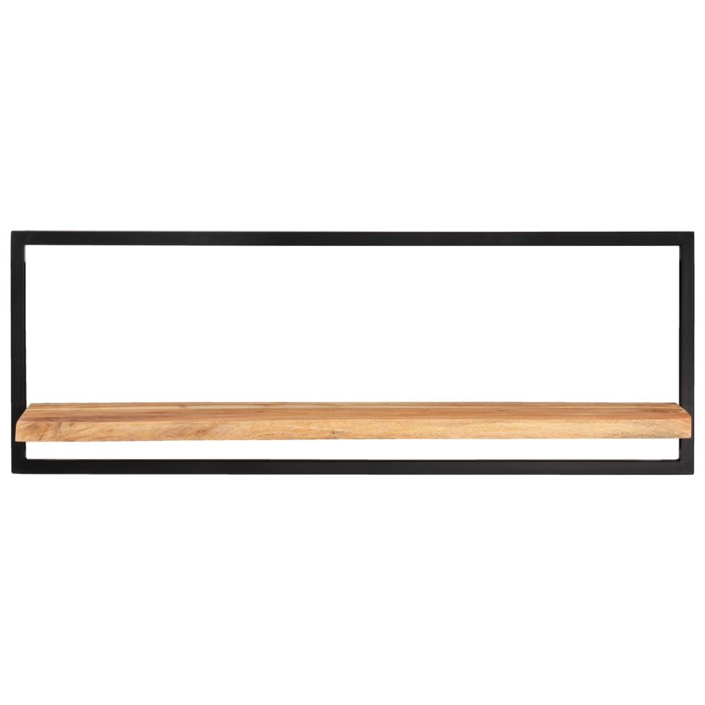 Wandschappen 2 st 100x24x35 cm massief acaciahout en staal