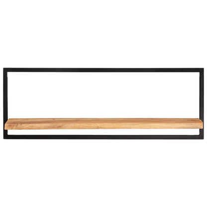 Wandschappen 2 st 100x24x35 cm massief acaciahout en staal