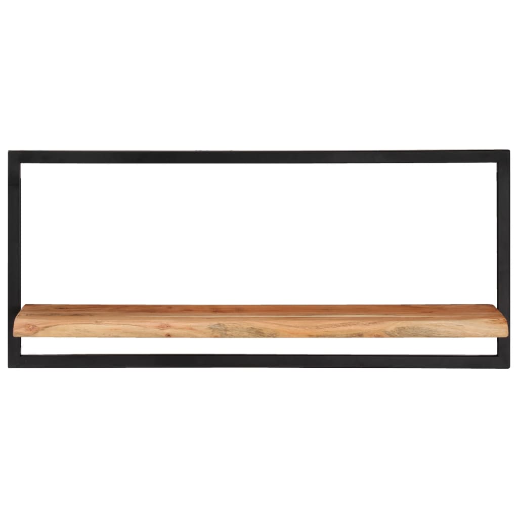 Wandschappen 2 st 80x25x35 cm massief acaciahout en staal