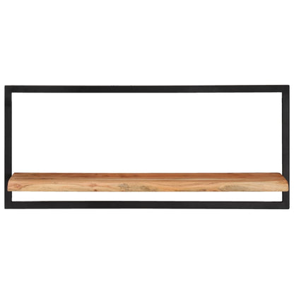 Wandschappen 2 st 80x25x35 cm massief acaciahout en staal