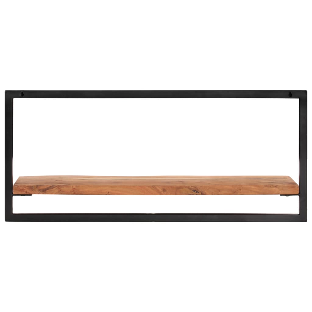 Wandschappen 2 st 80x25x35 cm massief acaciahout en staal