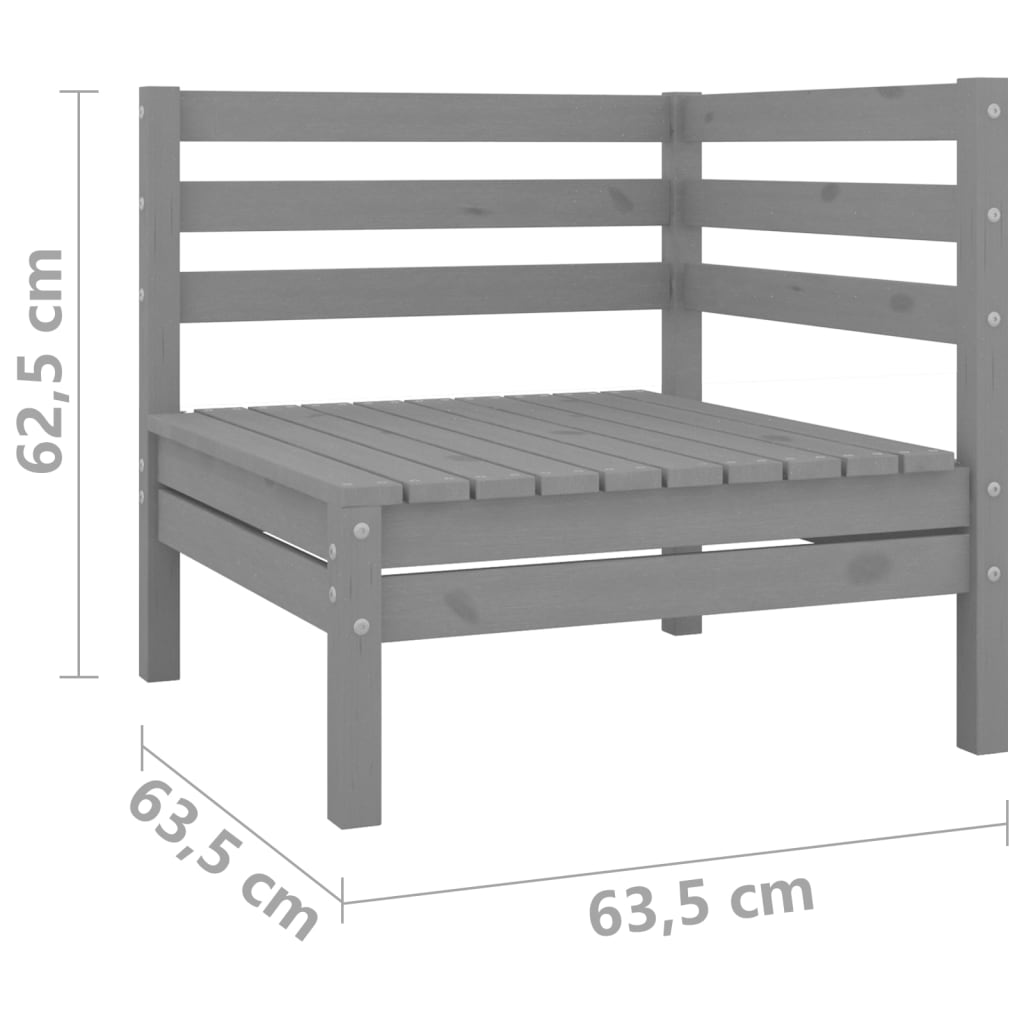 Tuinbank 2-zits massief grenenhout grijs