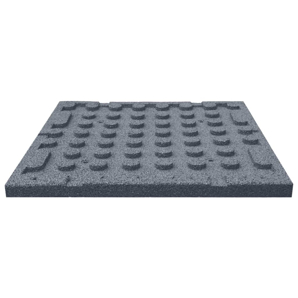 Valtegels 6 st 50x50x3 cm rubber grijs