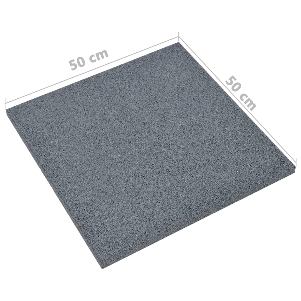 Valtegels 6 st 50x50x3 cm rubber grijs