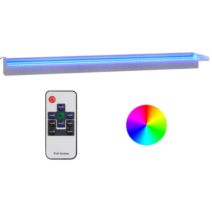 Watervaloverlaat met RGB LED's 108 cm roestvrij staal