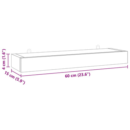 Wandschappen 2 st 60x15x4 cm massief teakhout