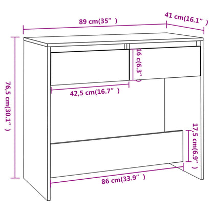 Wandtafel 89x41x76,5 cm bewerkt hout sonoma eikenkleurig