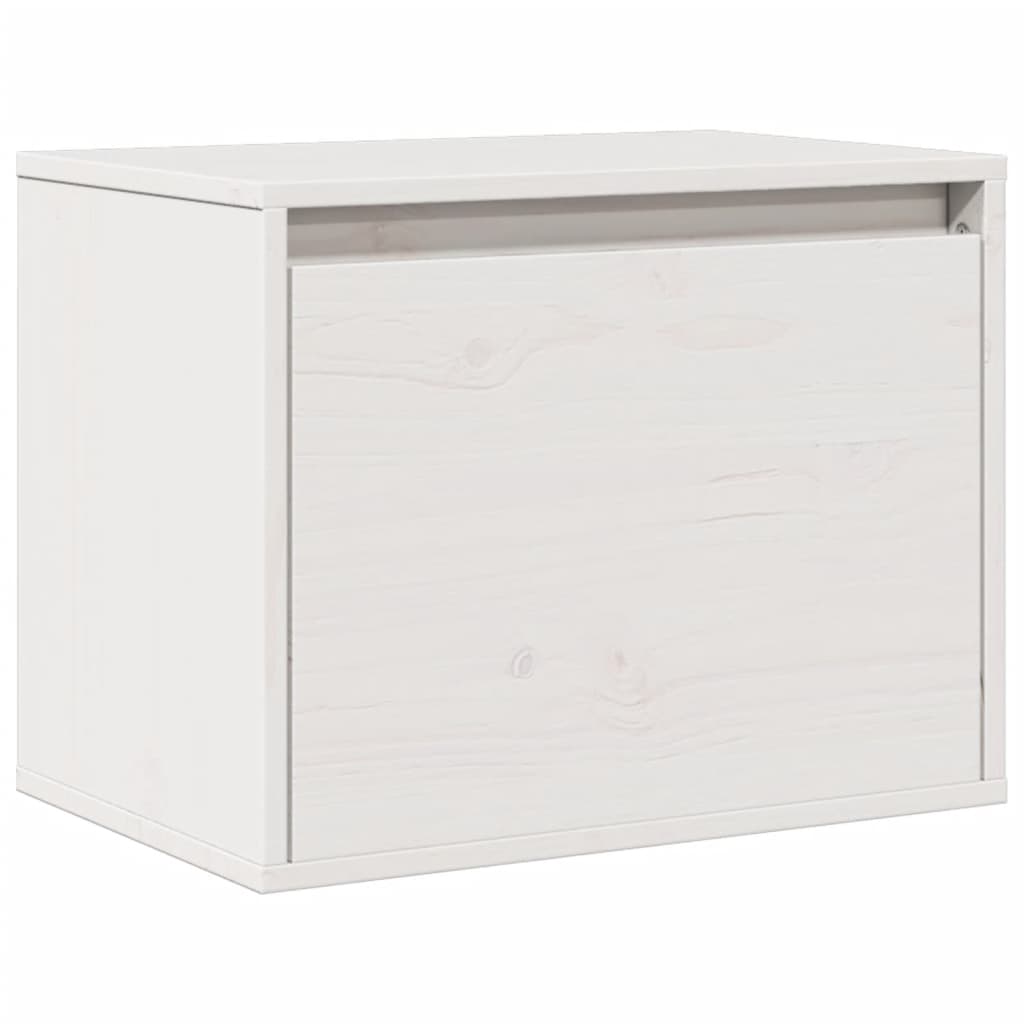 Wandkast 45x30x35 cm massief grenenhout wit