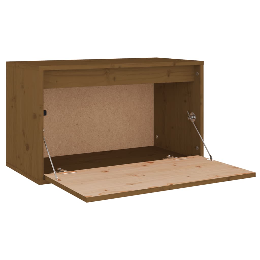 Wandkast 60x30x35 cm massief grenenhout honingbruin