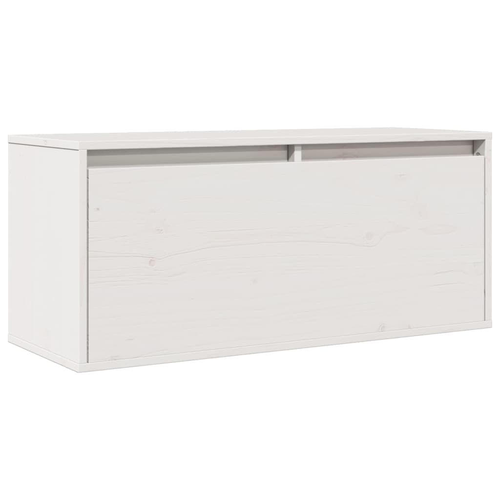 Wandkast 80x30x35 cm massief grenenhout wit