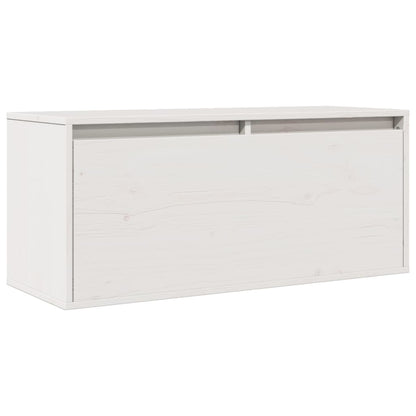 Wandkast 80x30x35 cm massief grenenhout wit