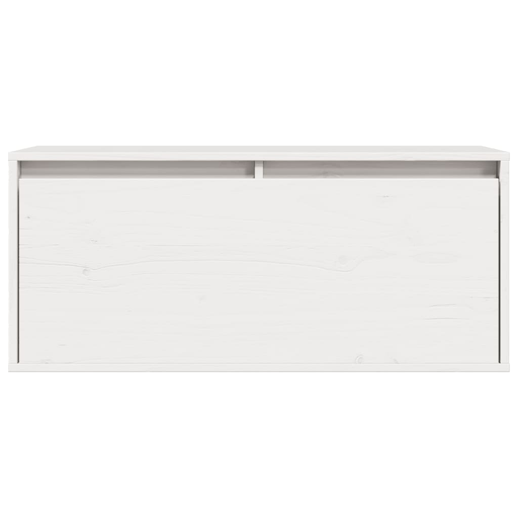 Wandkast 80x30x35 cm massief grenenhout wit