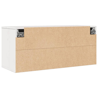 Wandkast 80x30x35 cm massief grenenhout wit