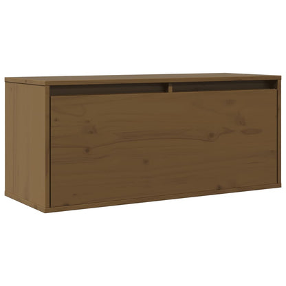 Wandkast 80x30x35 cm massief grenenhout honingbruin