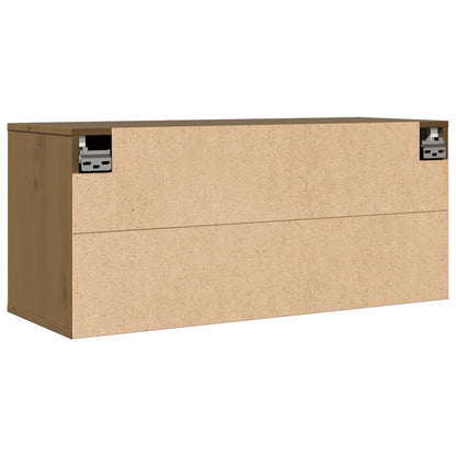 Wandkast 80x30x35 cm massief grenenhout honingbruin