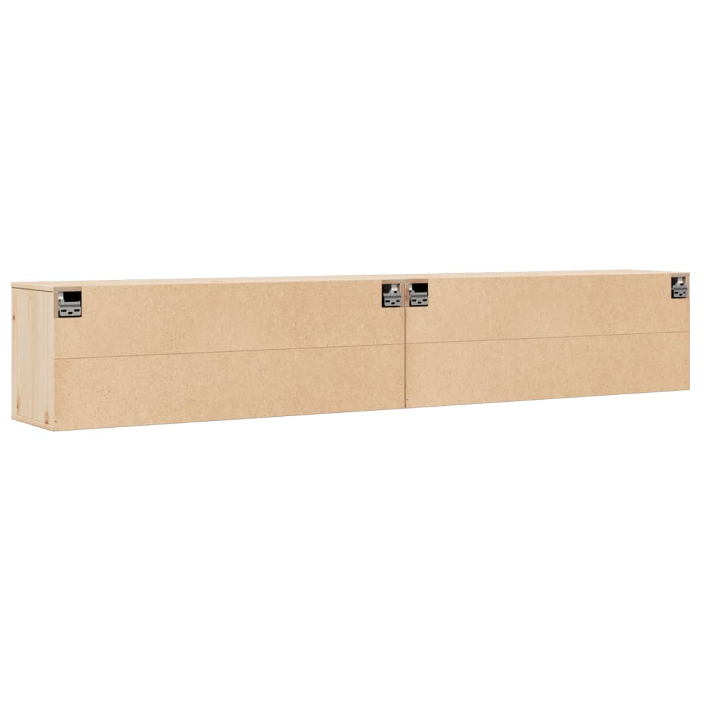 Wandkasten 2 st 100x30x35 cm massief grenenhout