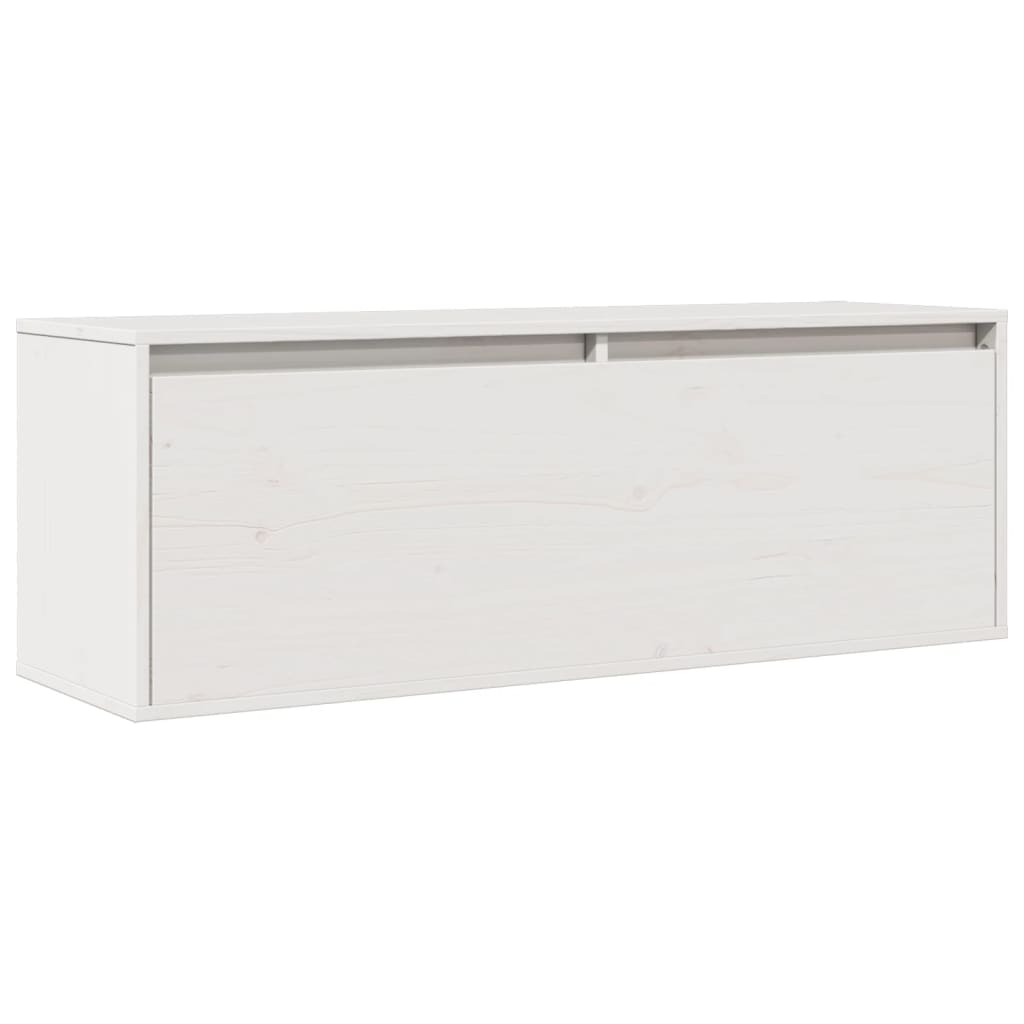 Wandkast 100x30x35 cm massief grenenhout wit