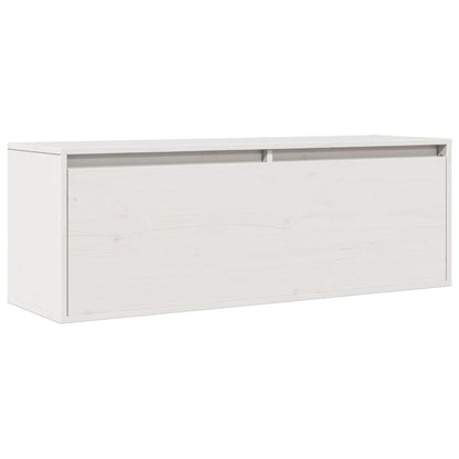 Wandkast 100x30x35 cm massief grenenhout wit