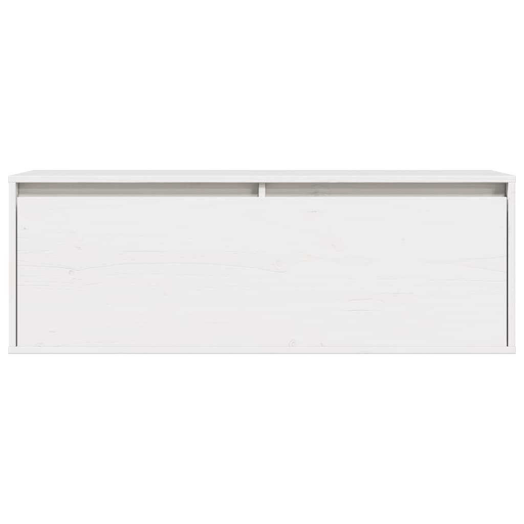 Wandkast 100x30x35 cm massief grenenhout wit