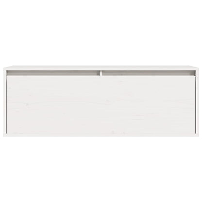 Wandkast 100x30x35 cm massief grenenhout wit