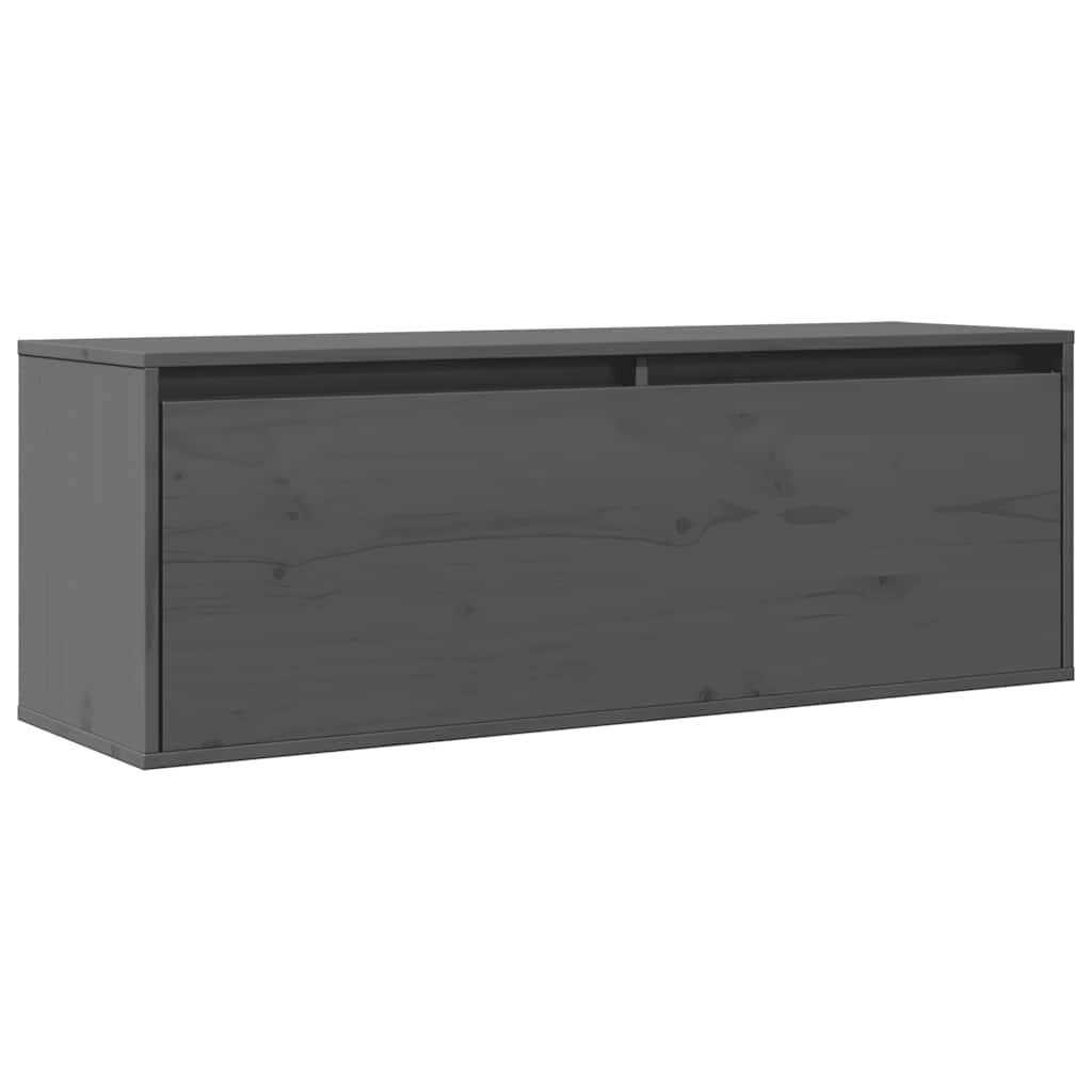 Wandkast 100x30x35 cm massief grenenhout grijs