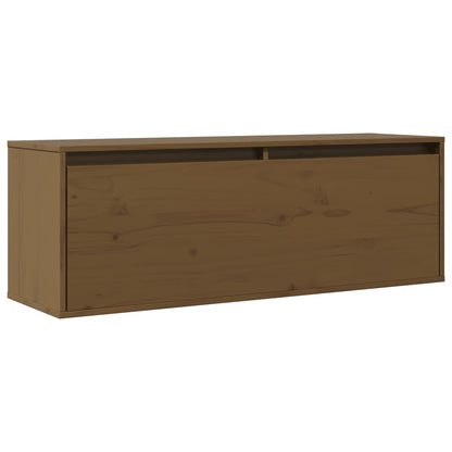 Wandkast 100x30x35 cm massief grenenhout honingbruin