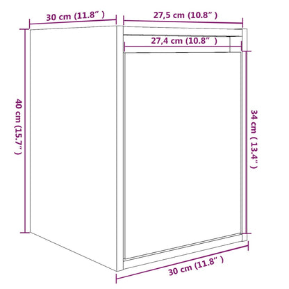 Wandkasten 2 st 30x30x40 cm massief grenenhout honingbruin