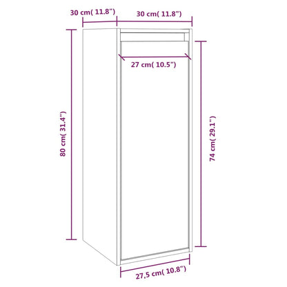 Wandkast 30x30x80 cm massief grenenhout