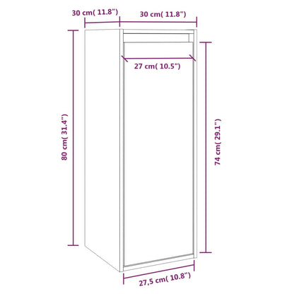 Wandkasten 2 st 30x30x80 cm massief grenenhout wit